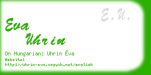 eva uhrin business card